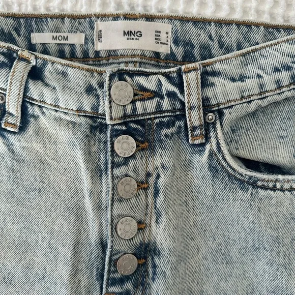Mango MNG MOM Denim Jeans Button Fly - Picture 5 of 7